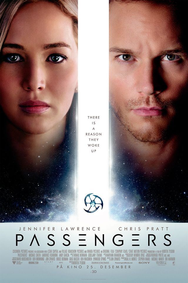 Chris Pratt og Jennifer Lawrence i Passengers