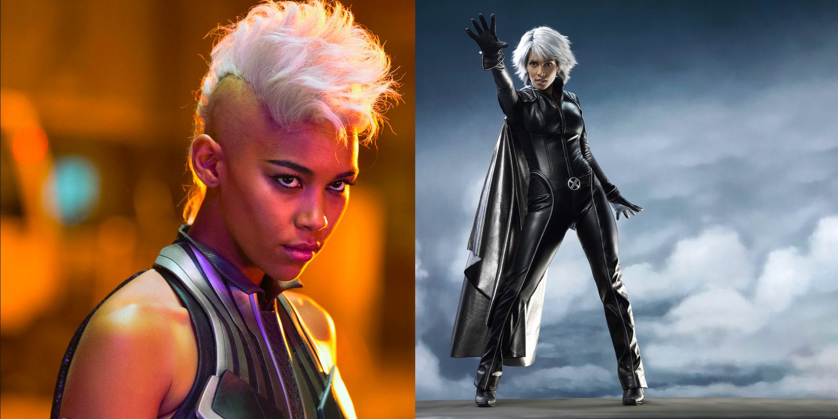 Alexandra Shipp og Halle Berry som Storm fra X-Men