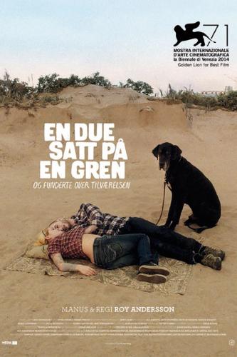 Plakat for 'En due satt på en gren og funderte over tilværelsen'