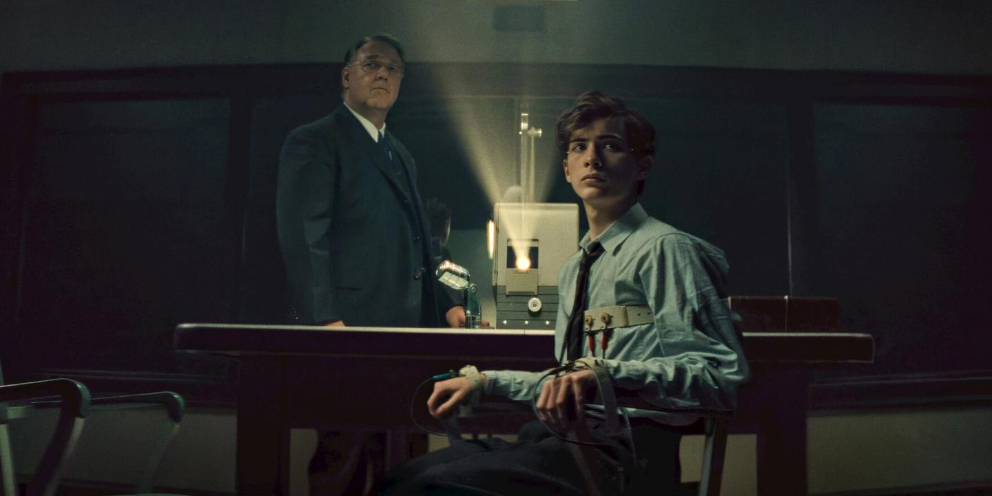 Russell Crowe og Jacob Tremblay i Unabomber