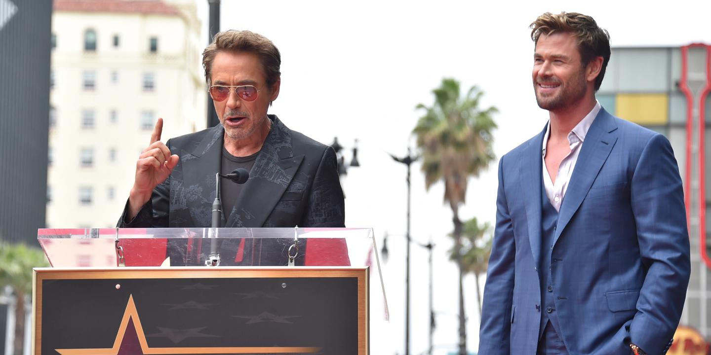 Robert Downey Jr. og Chris Hemsworth 