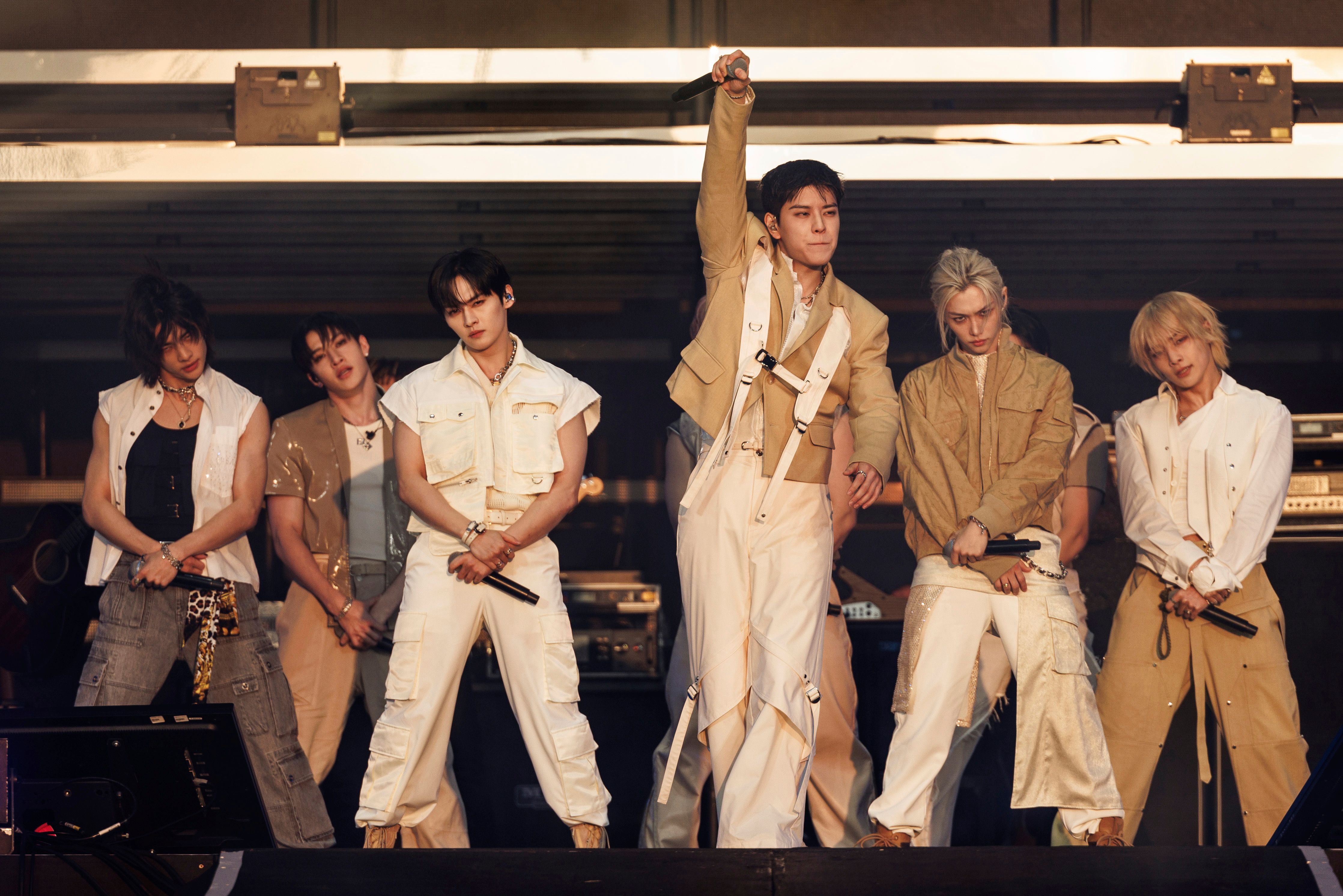 Stray Kids på scenen under British Summer Time Hyde Park i London, 14. juli 2024