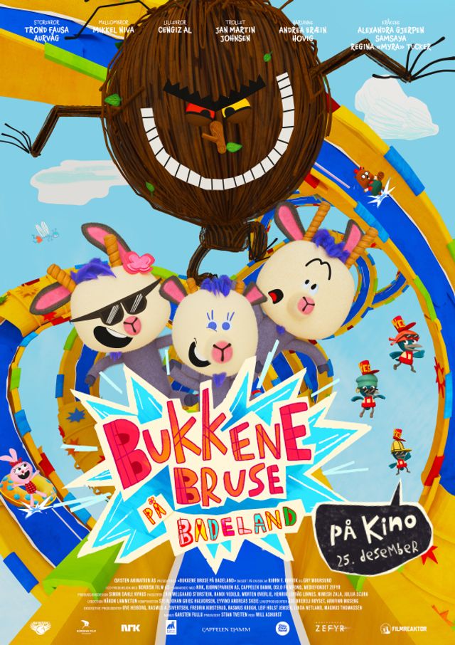 Plakat for 'Bukkene Bruse på badeland'