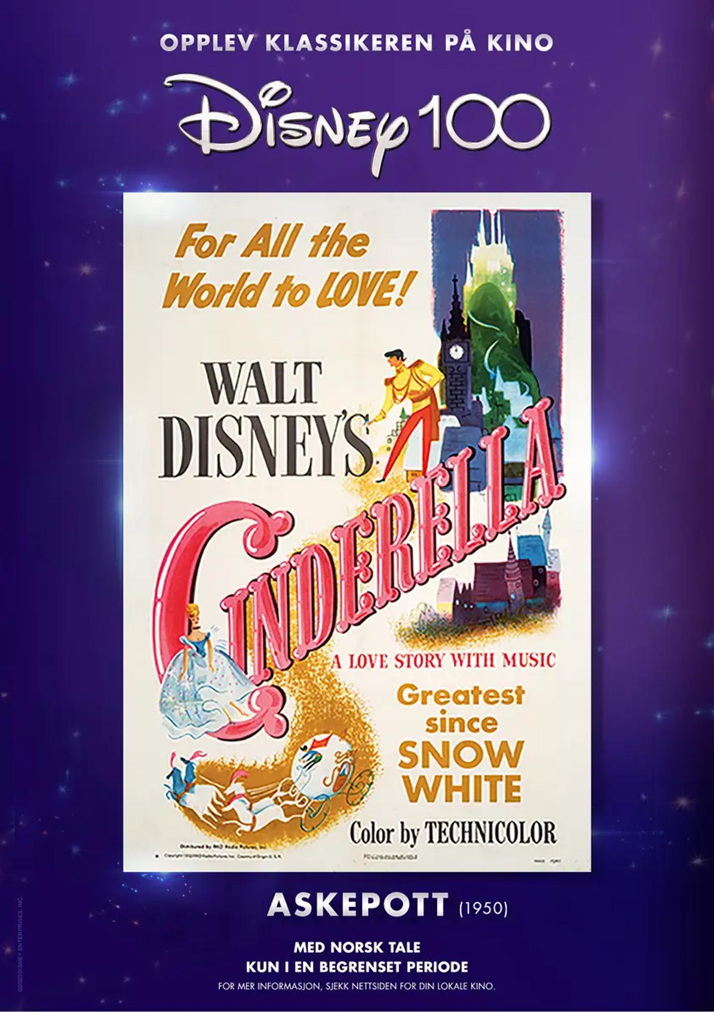 Plakat for 'Askepott- 100 års feiring'