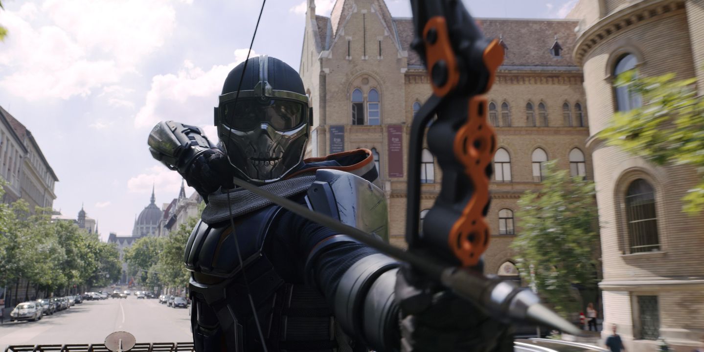 Olga Kurylenko som Taskmaster i Black Widow