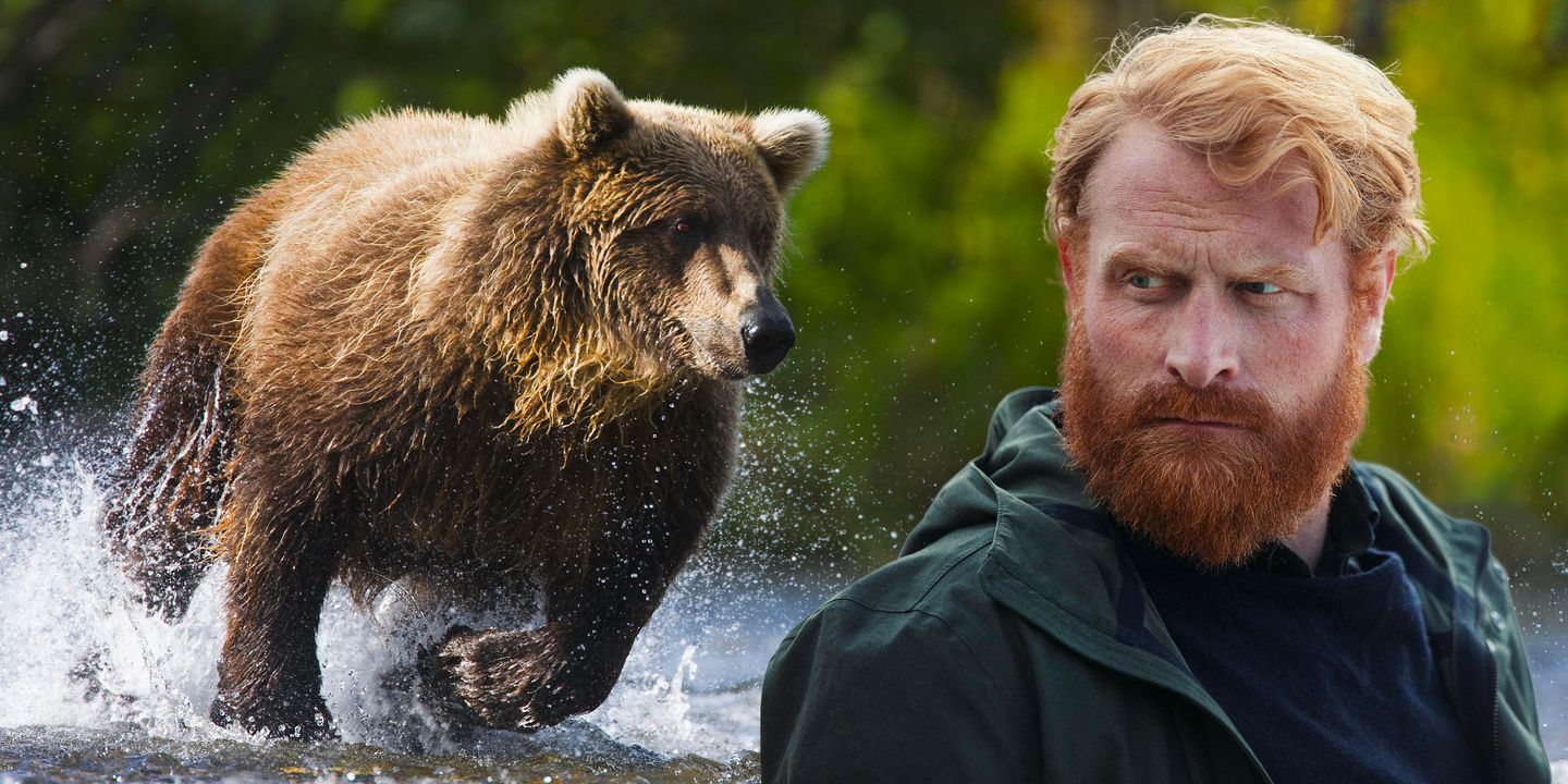 Kristofer Hivju og en bjørn