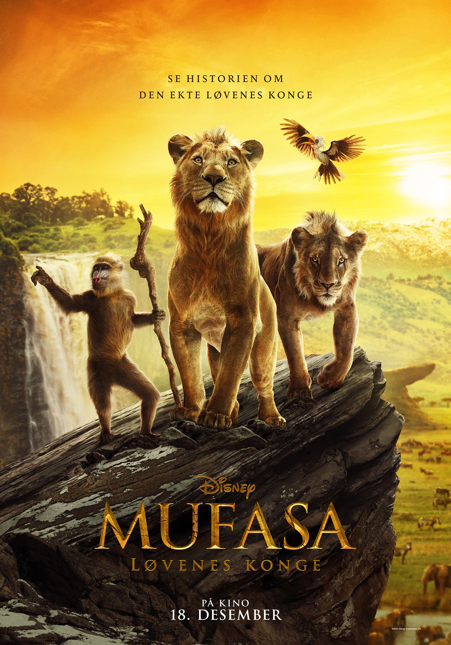 Plakat for 'Mufasa: Løvenes konge'