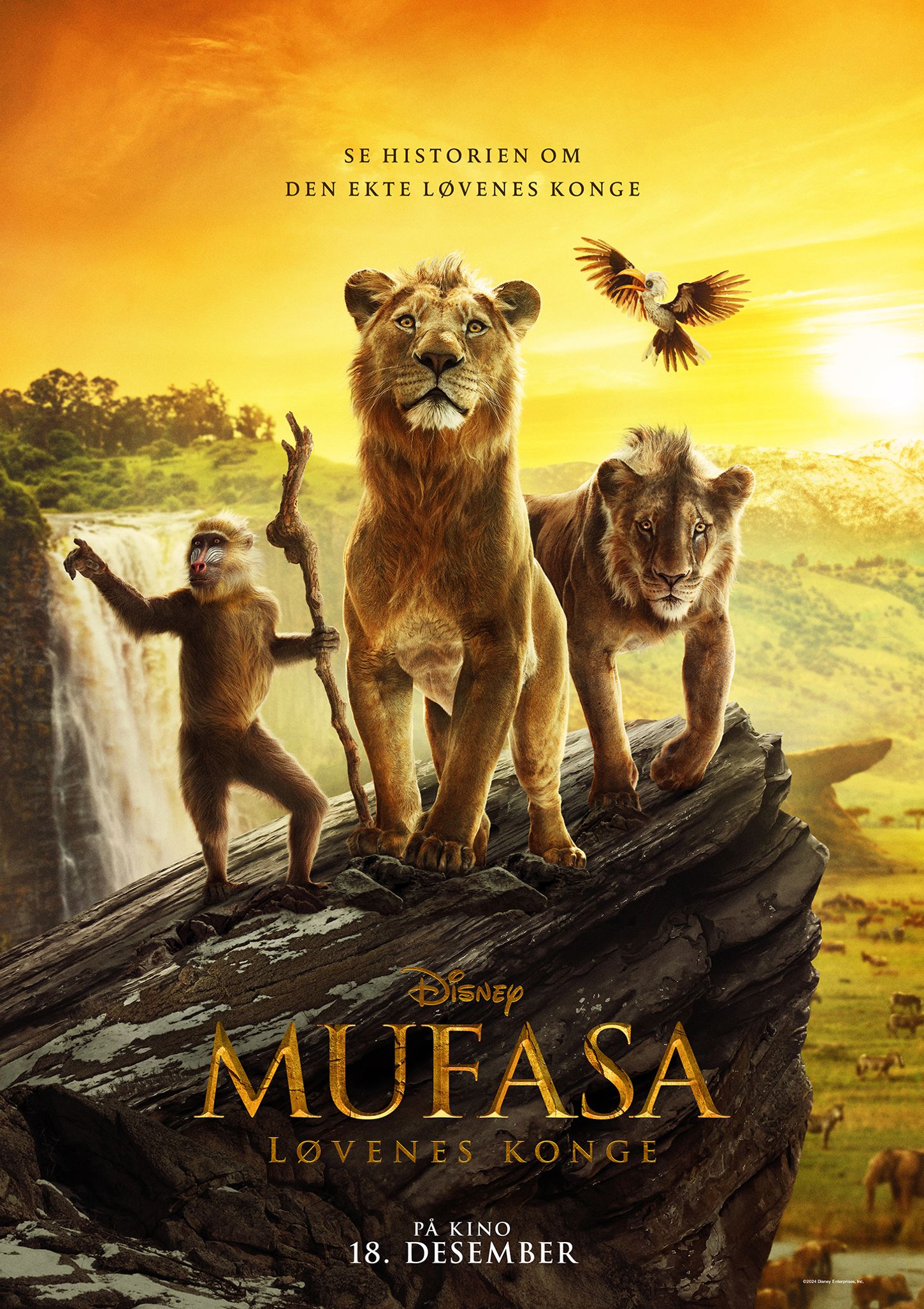 Plakat for 'Mufasa: Løvenes konge'