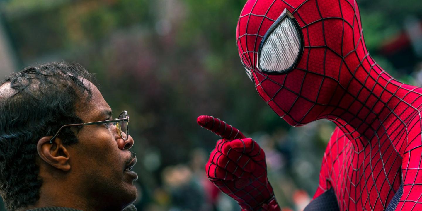 Jamie Foxx og Andrew Garfield i The Amazing Spider-Man 2