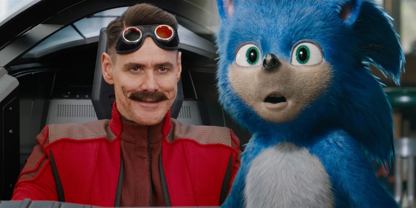 Jim Carrey og Sonic i Sonic the Hedgehog