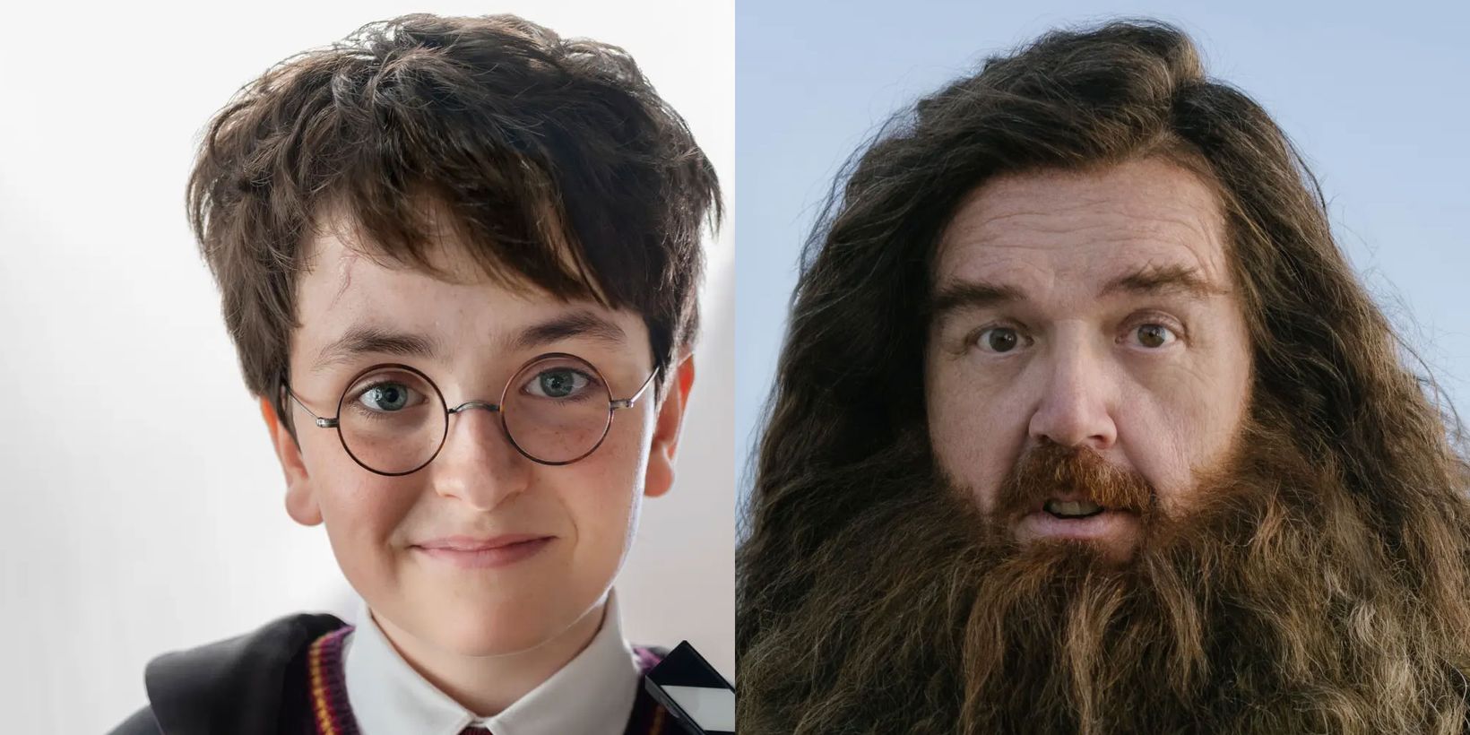 Utsnitt fra de første bildene av Dominic McLaughlin og Nick Frost i Harry Potter-serien