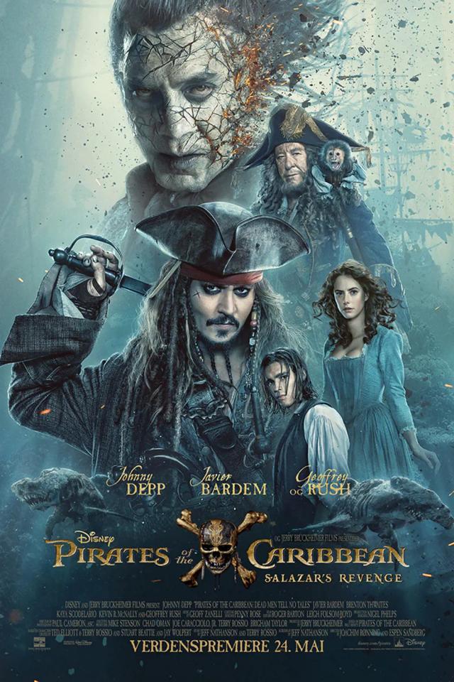 Johnny Depp i Pirates of the Caribbean: Dead Men Tell No Tales