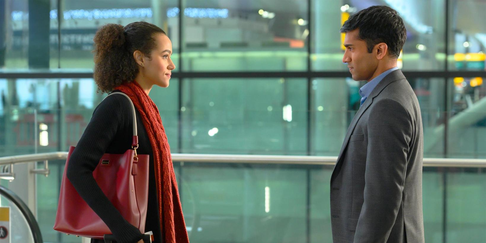 Nathalie Emmanuel og Nikesh Patel i Four Weddings and a Funeral (serie, 2019)