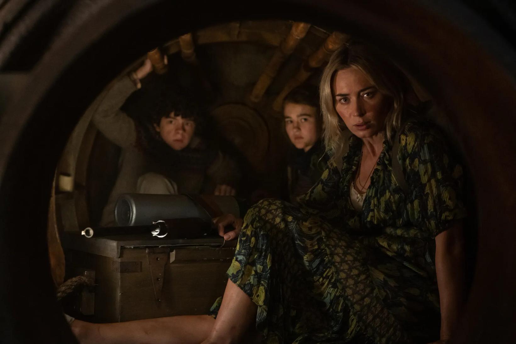 Emily Blunt et al. in a tunnel