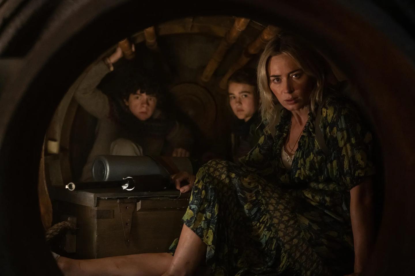 Emily Blunt et al. in a tunnel