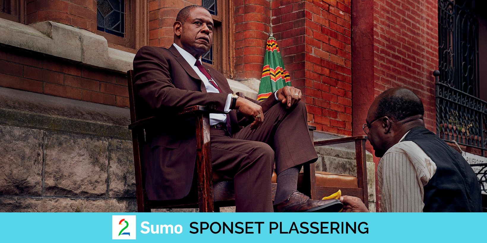 Godfather of Harlem – bilde med annonsør-merking for TV2 Sumo