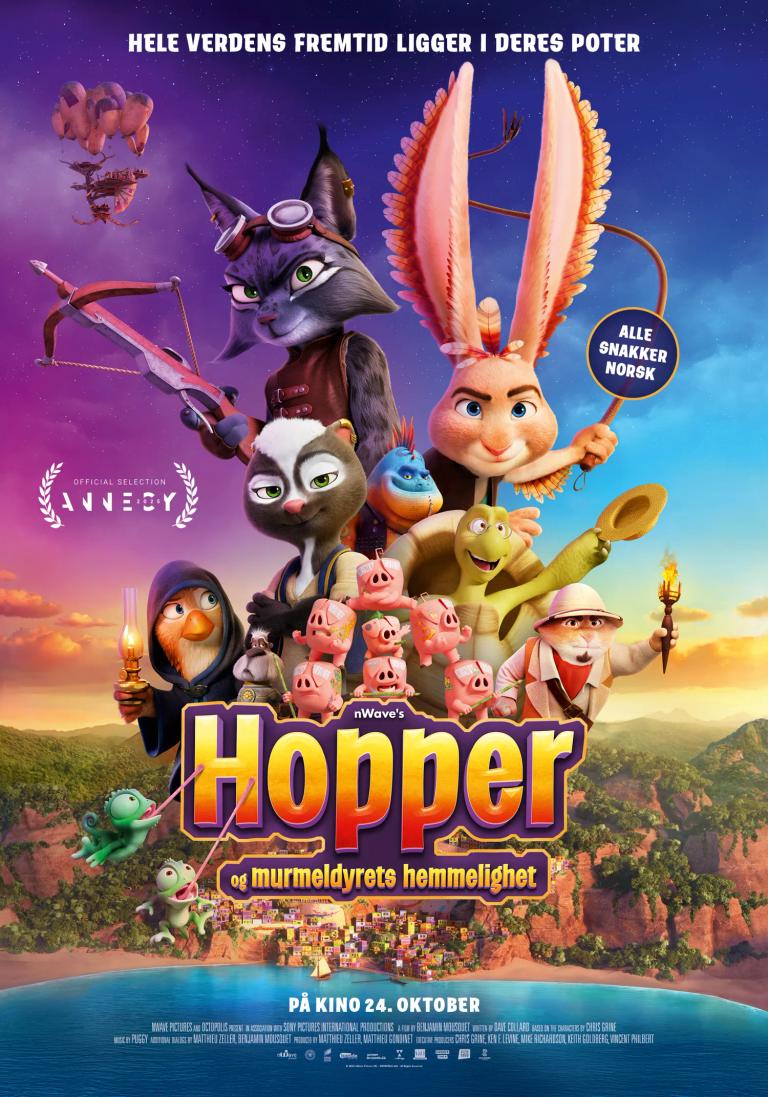 Plakat for 'Hopper og murmeldyrets hemmelighet'