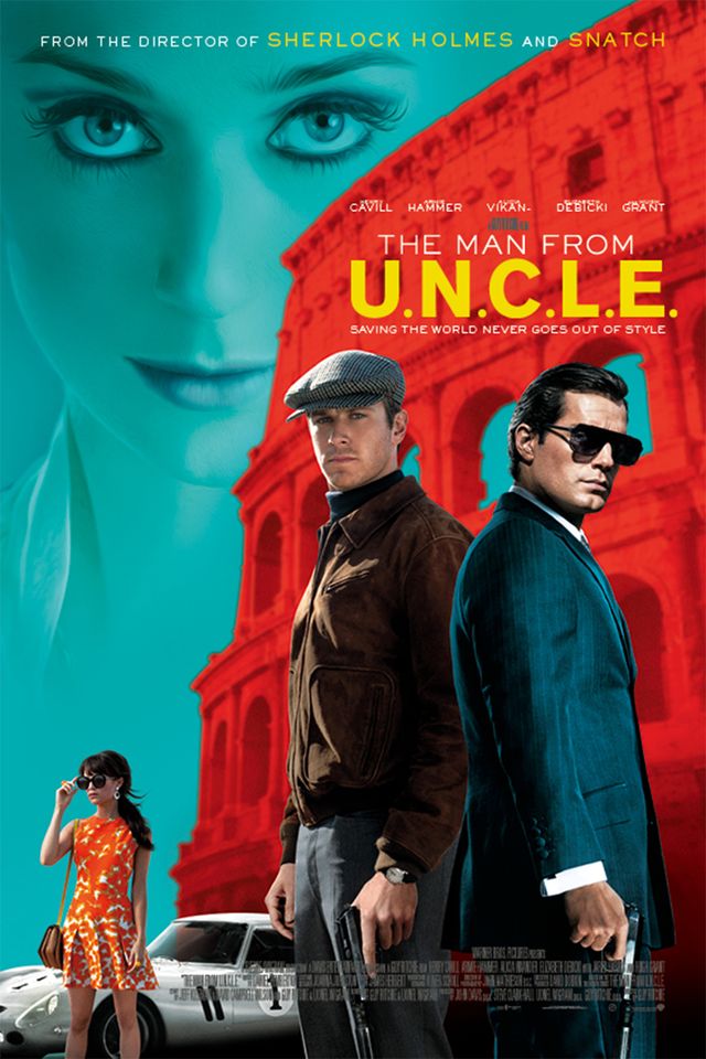 Alicia Vikander, Armie Hammer og Henry Cavill i The Man From U.N.C.L.E