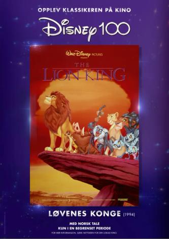 Plakat for 'Løvenes Konge - 100 års feiring'