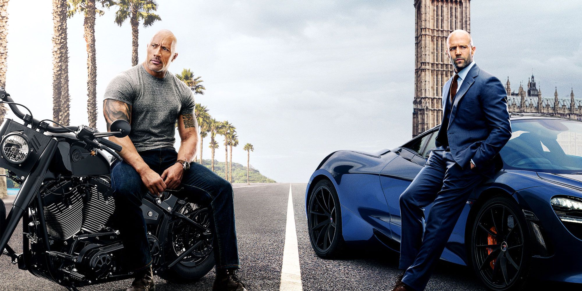 Dwayne Johnson og Jason Statham i Fast & Furious: Hobbs & Shaw