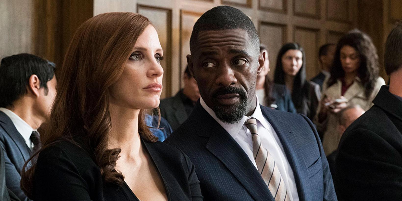 Jessica Chastain og Idris Elba i Molly's Game