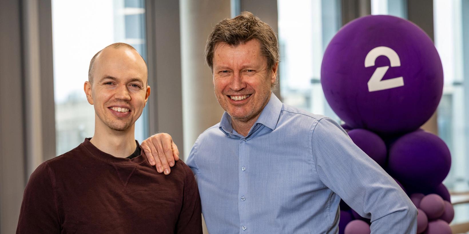 Aslak Maurstad og programredaktør i TV 2 - trygve rønningen