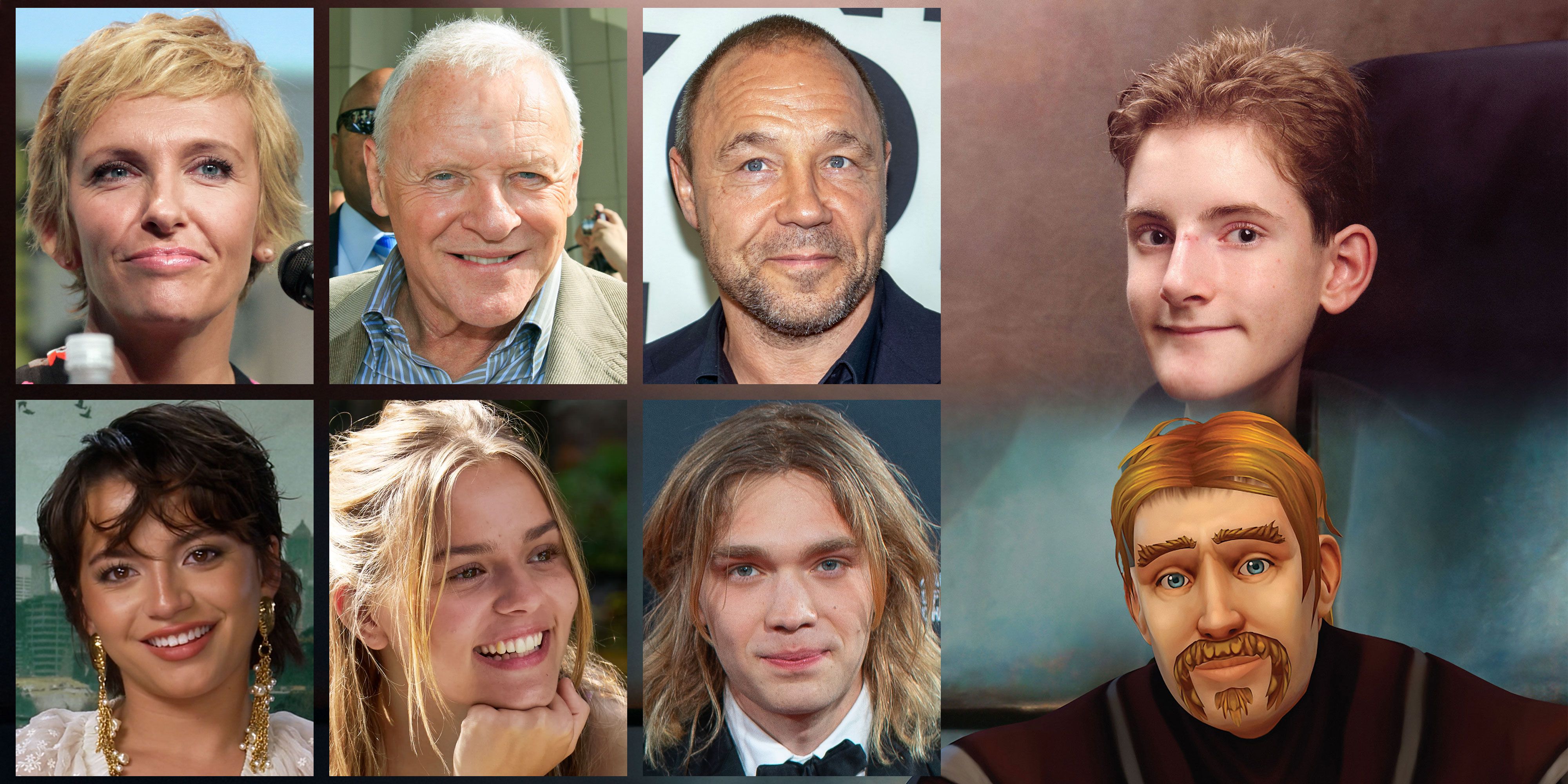 Bildemontasje: Anthony Hopkins (Nattsvermeren), Toni Collette (Hereditary), Stephen Graham (Adolescence), Charlie Plummer (Looking for Alaska), Isabela Merced (The Last of Us) og Maisy Stella (My Old Ass) skal spille i Morten Tydlums &quot;Ibelin&quot;-film