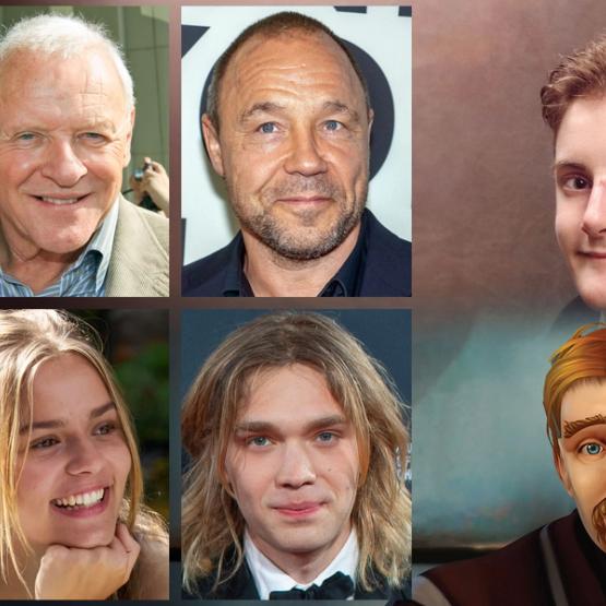 Bildemontasje: Anthony Hopkins (Nattsvermeren), Toni Collette (Hereditary), Stephen Graham (Adolescence), Charlie Plummer (Looking for Alaska), Isabela Merced (The Last of Us) og Maisy Stella (My Old Ass) skal spille i Morten Tydlums "Ibelin"-film