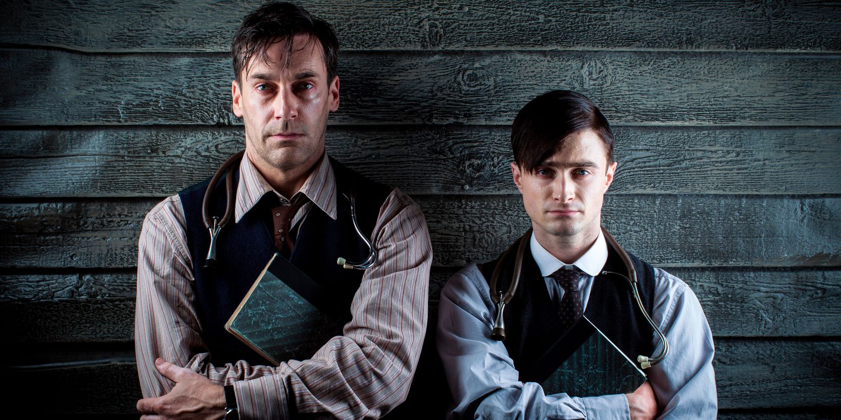 Jon Hamm og Daniel Radcliffe i A Young Doctor's Notebook