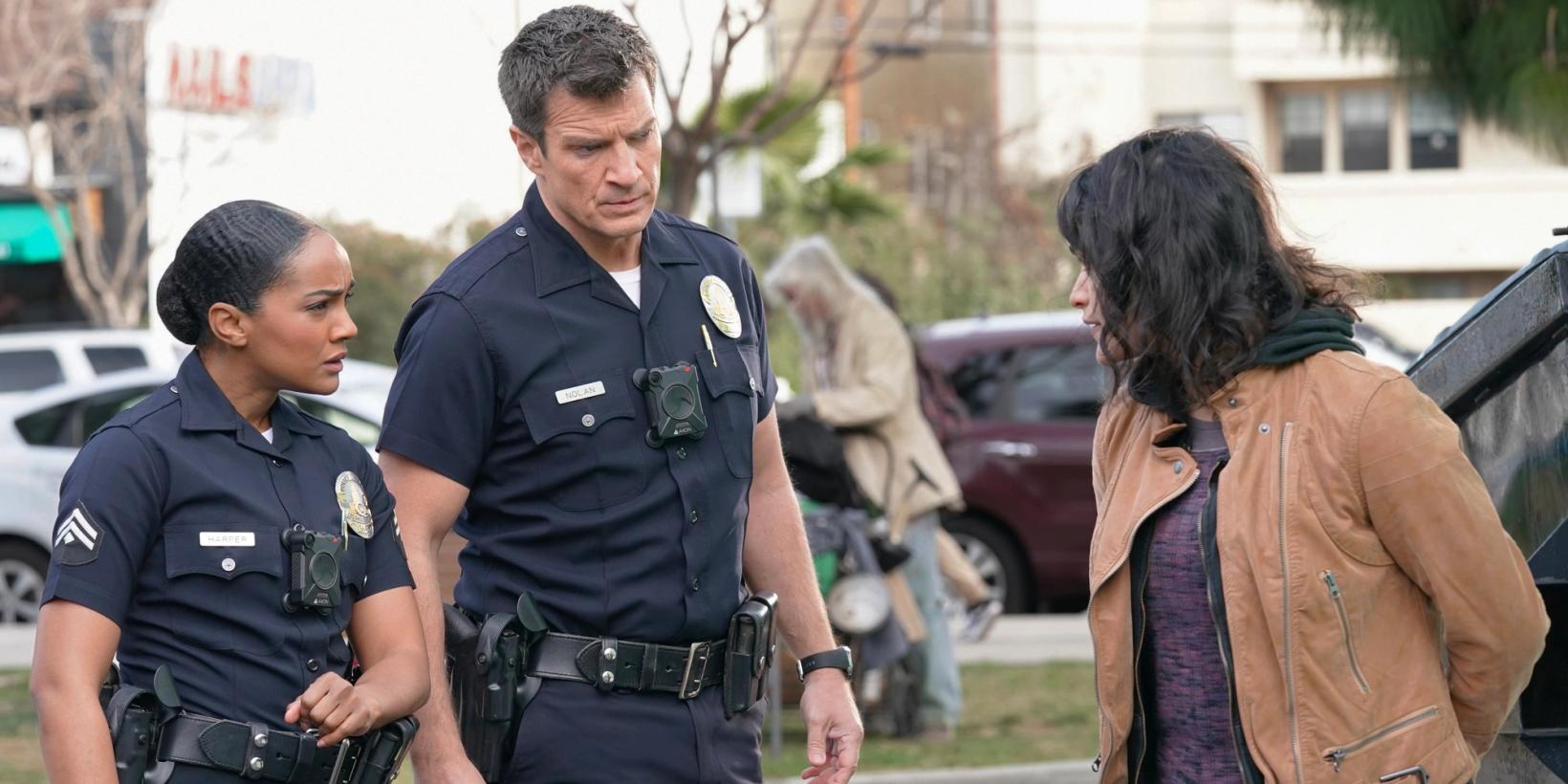 Mekia Cox og Nathan Fillion i The Rookie