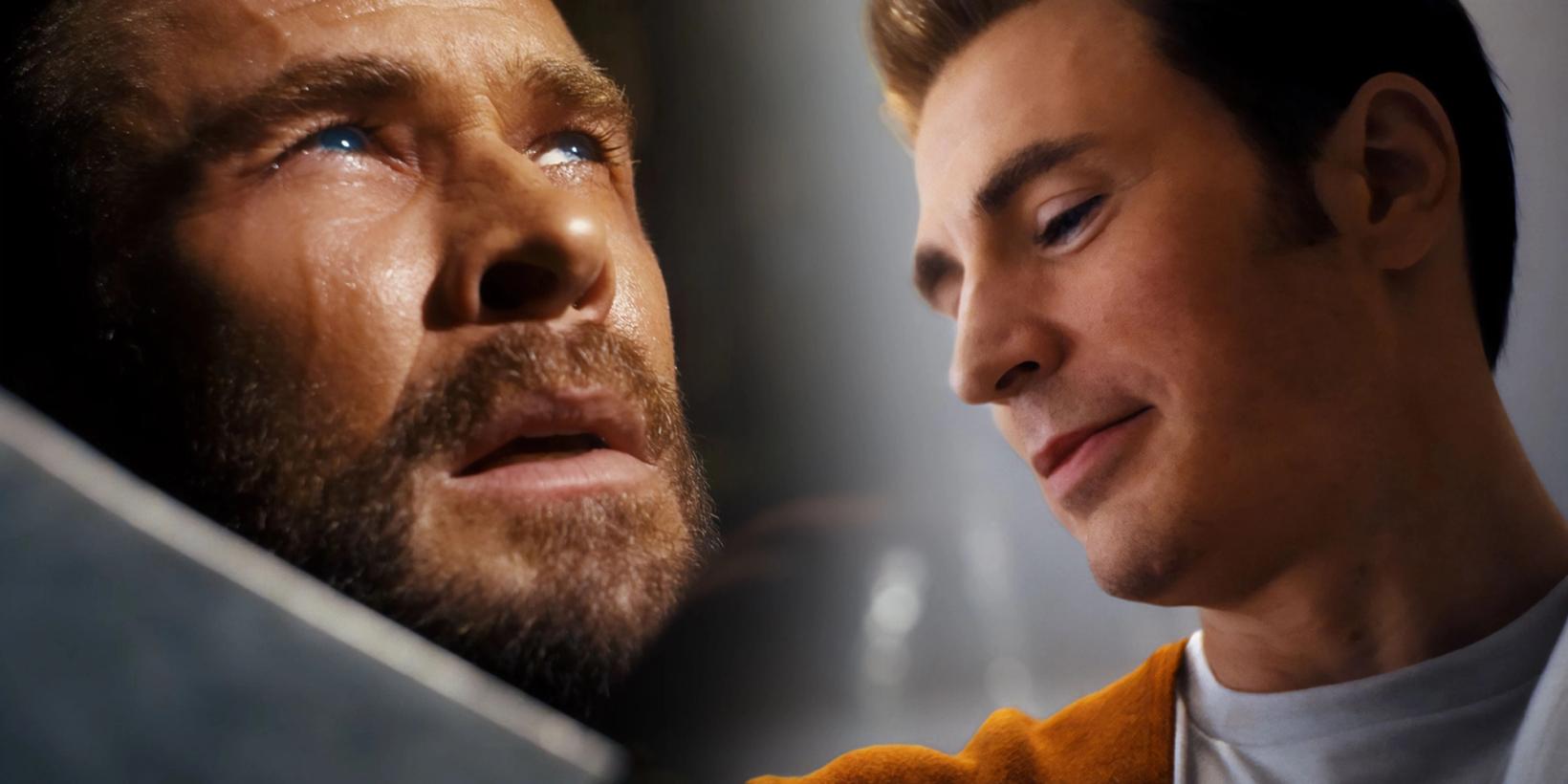 Bildemontasje: Thor og Steve Rogers i de første teaserne til Avengers: Doomsday