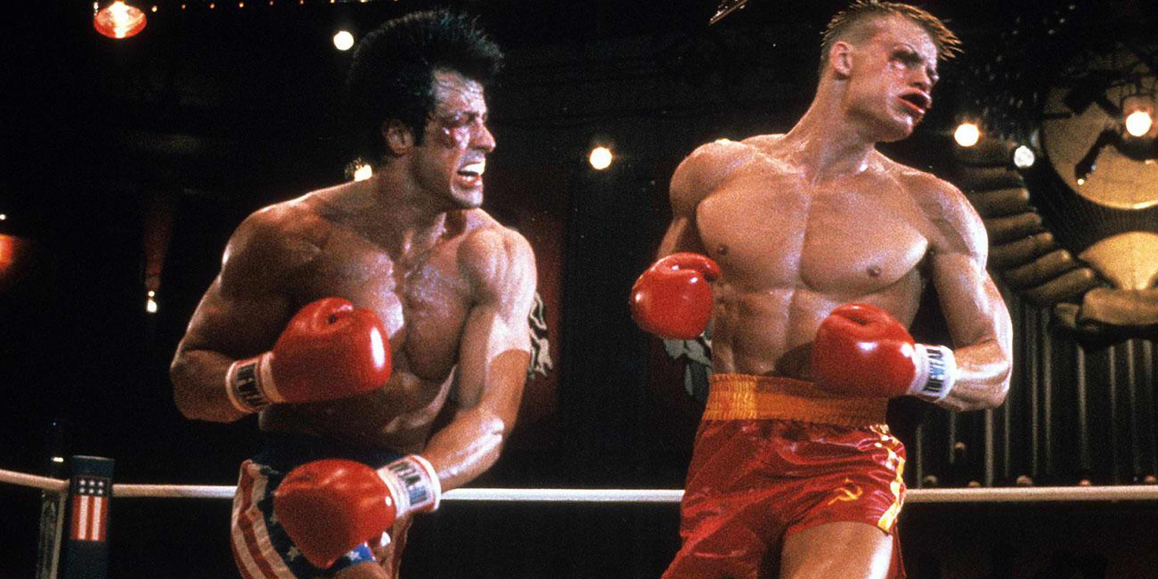 Sylvester Stallone og Dolph Lundgren i Rocky IV