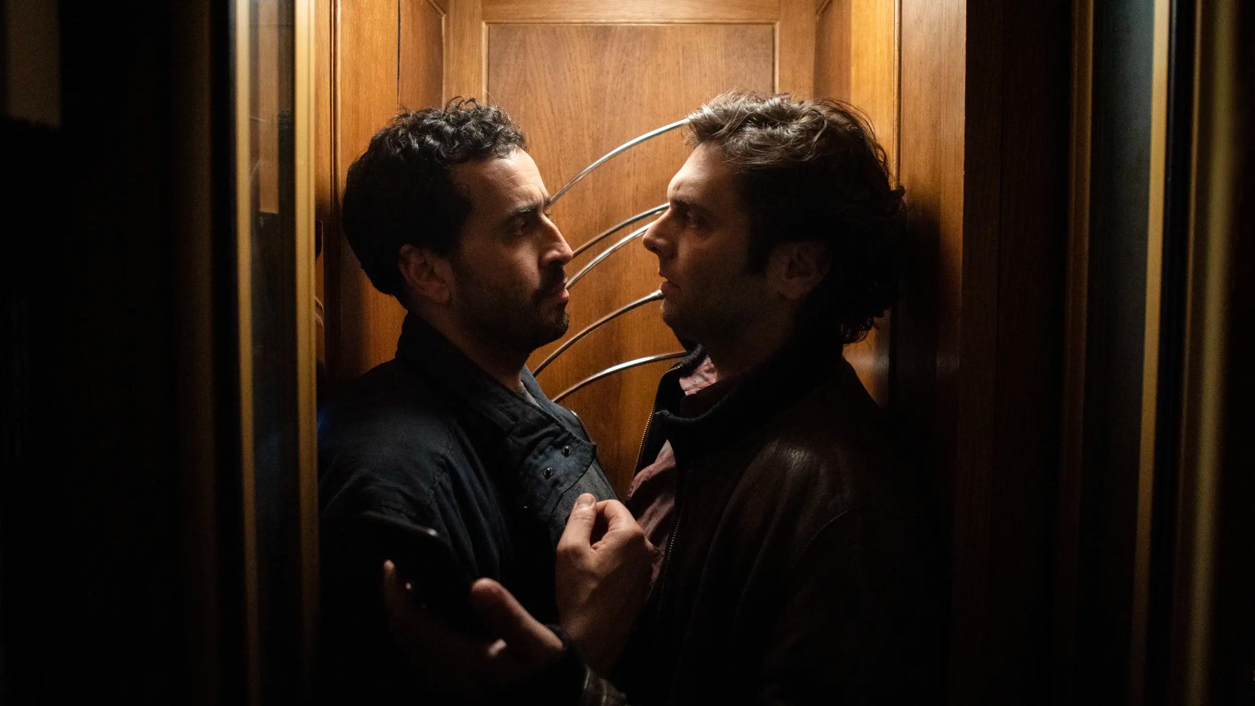 a man and woman talking