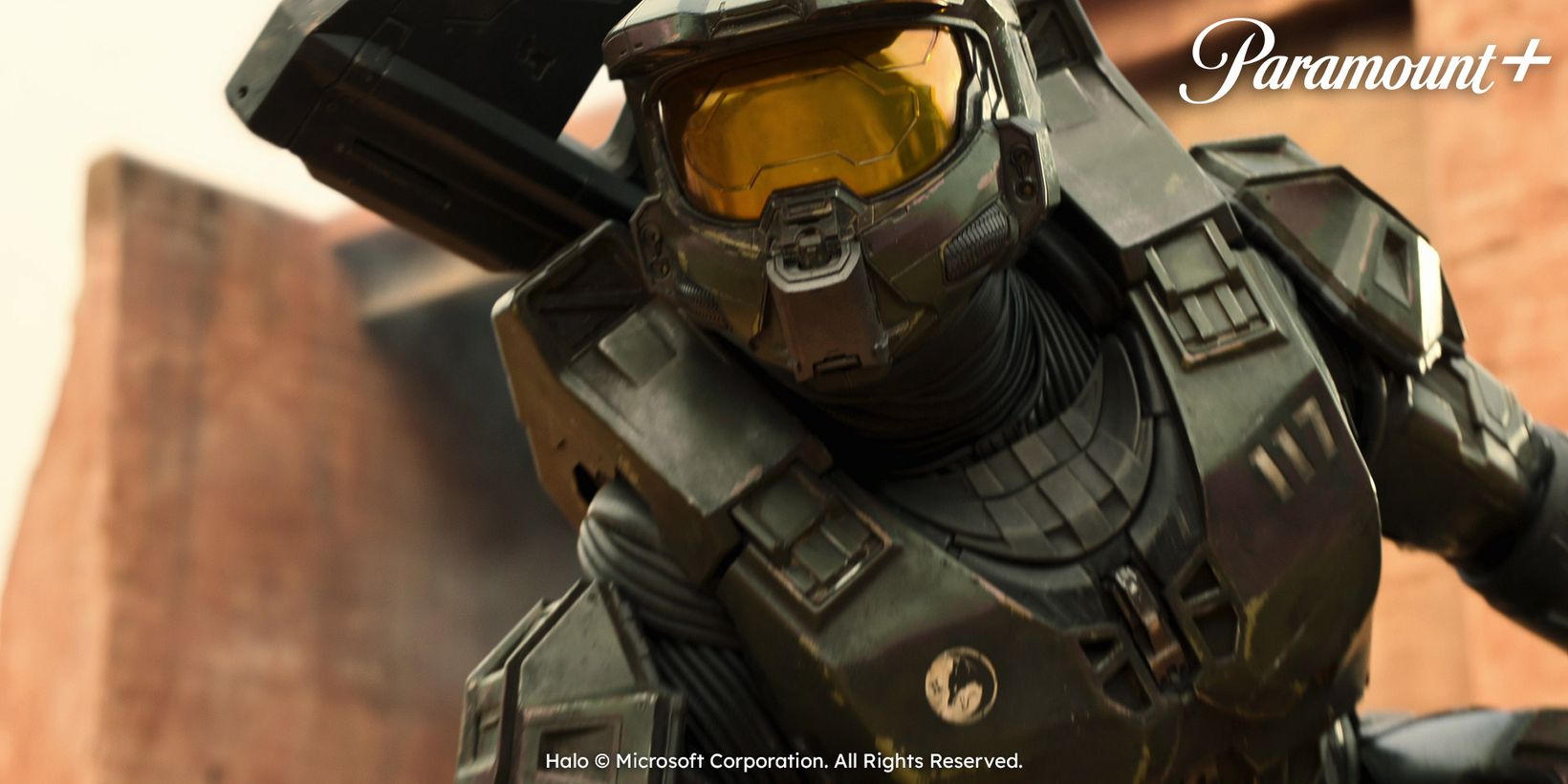 Halo med Paramount+-logo og legal lines