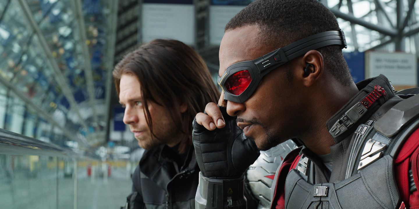 Sebastian Stan og Anthony Mackie i Captain America: Civil War