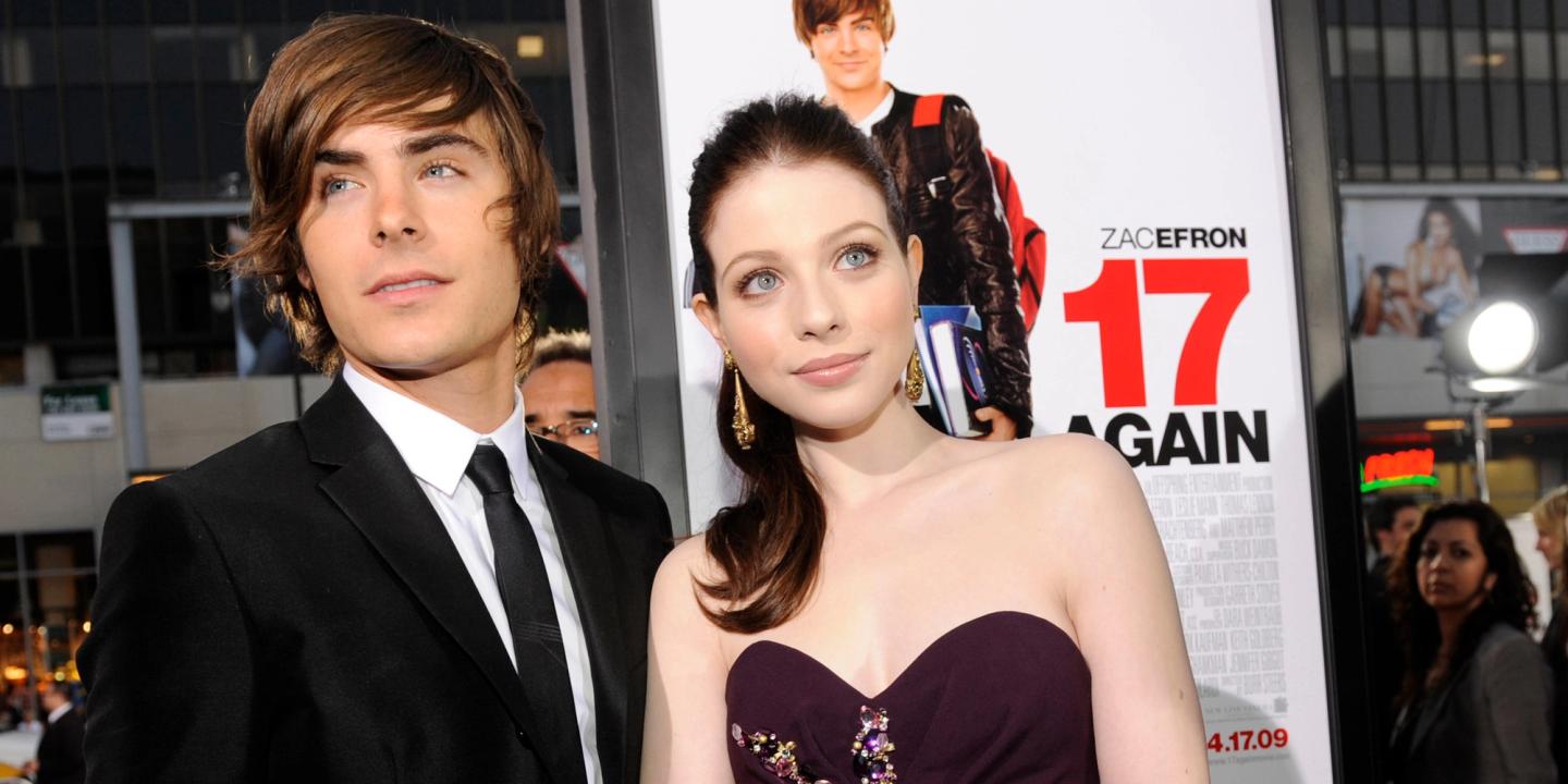 Zac Efron og Michelle Trachtenberg under premieren på 17 Again i 2009