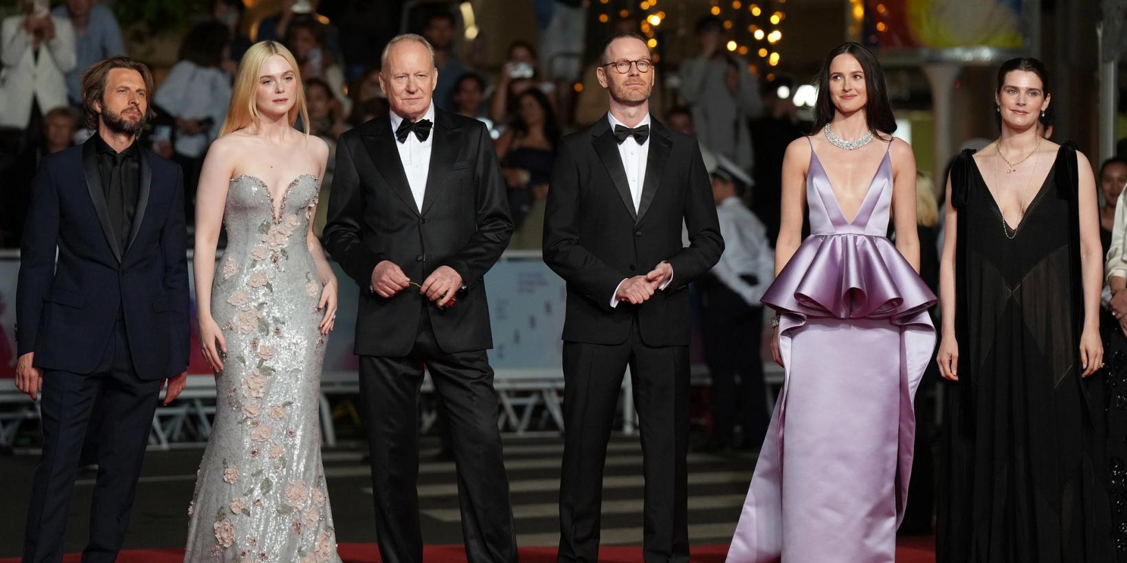 Anders Danielsen Lie, Elle Fanning, Stellan Skarsgard, regissør Joachim Trier, Renate Reinsve og Inga Ibsdotter Lilleaas