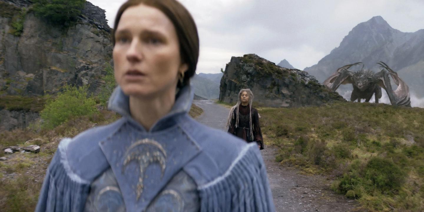 Amanda Collin og Phoebe Campbell i House of the Dragon sesong 3 episode 1