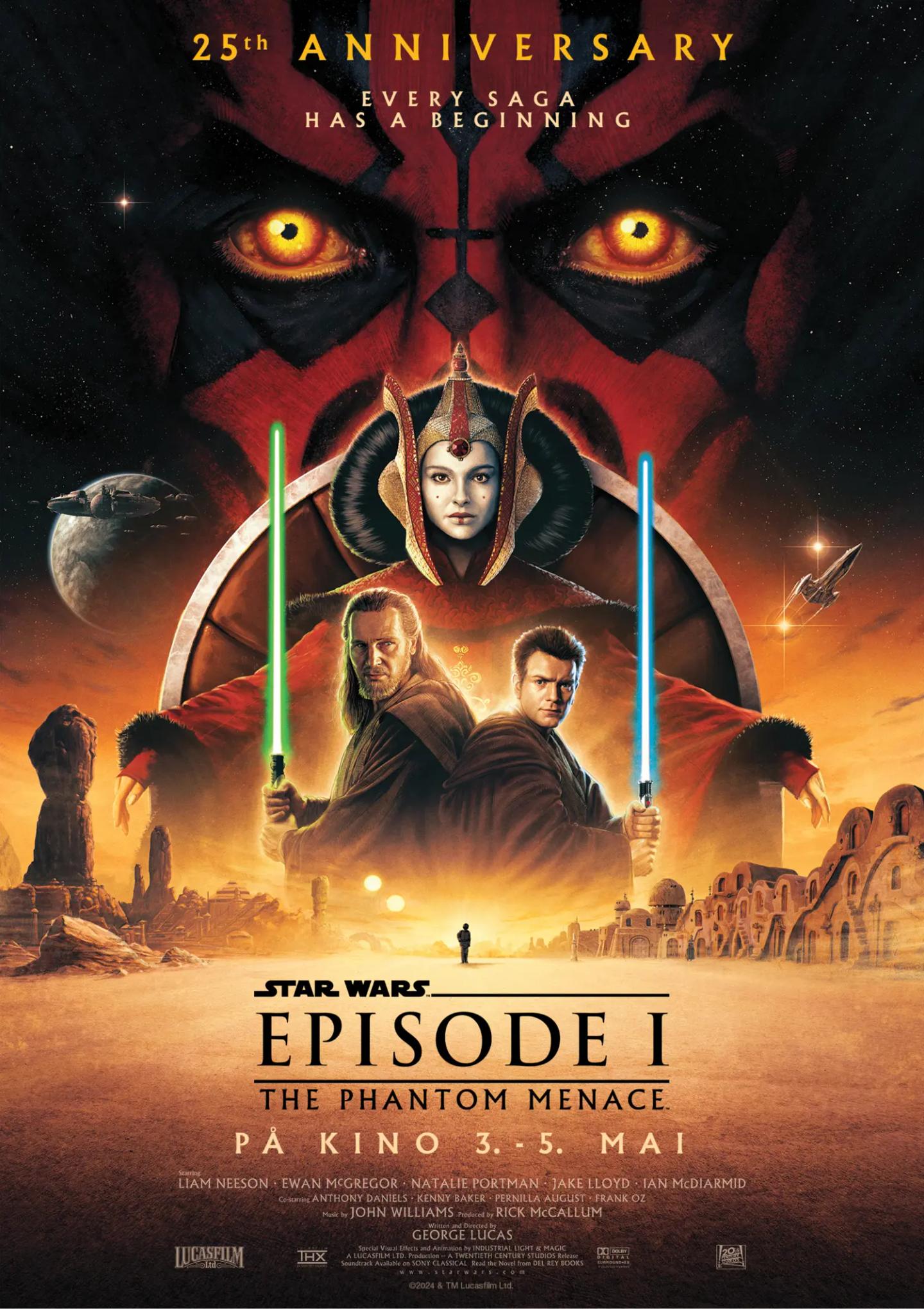 Plakat for 'Star Wars Episode 1: The Phantom Menace 25 års jubileum'