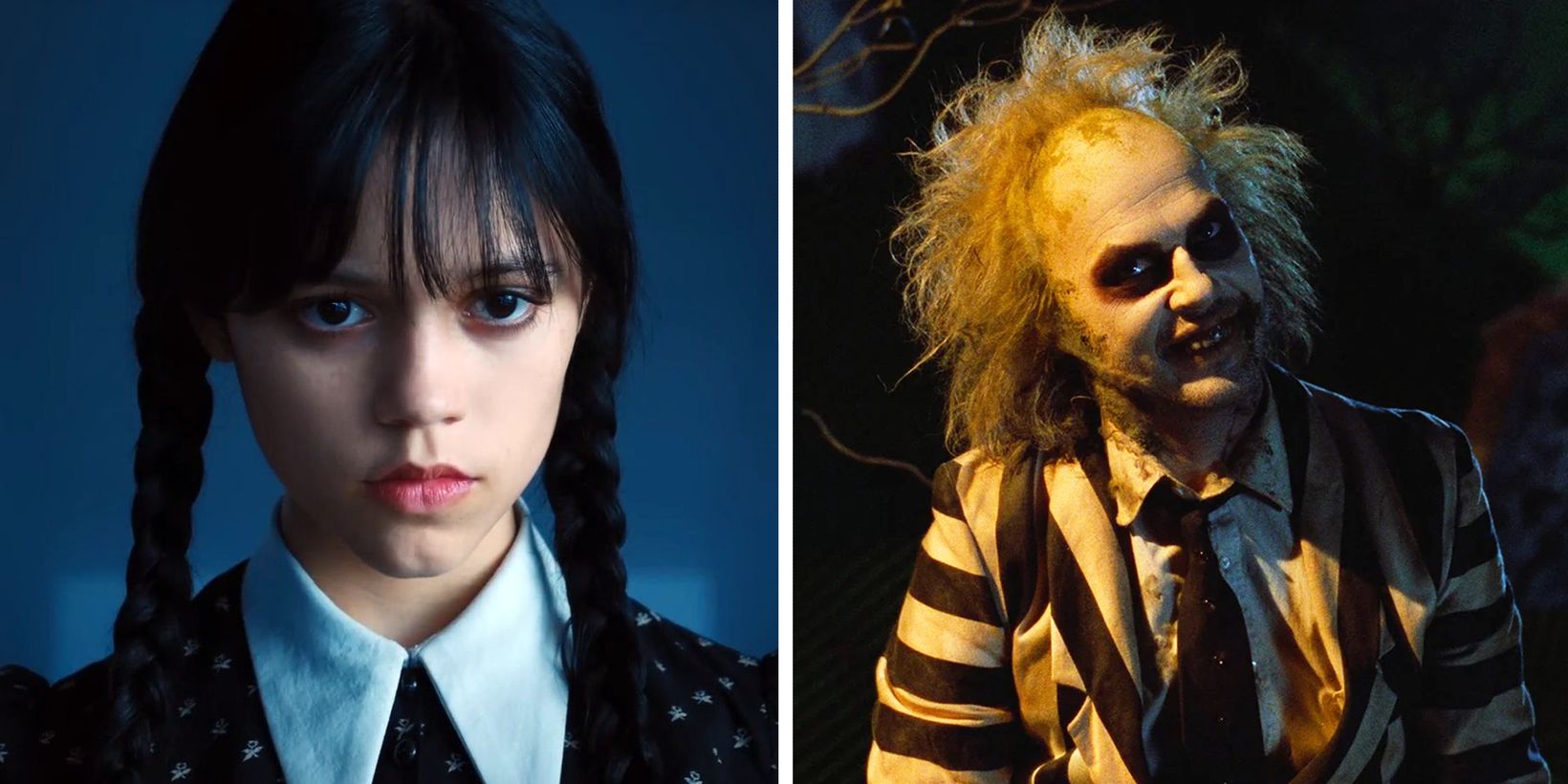 Jenna Ortega i Wednesday og Michael Keaton i Beetlejuice