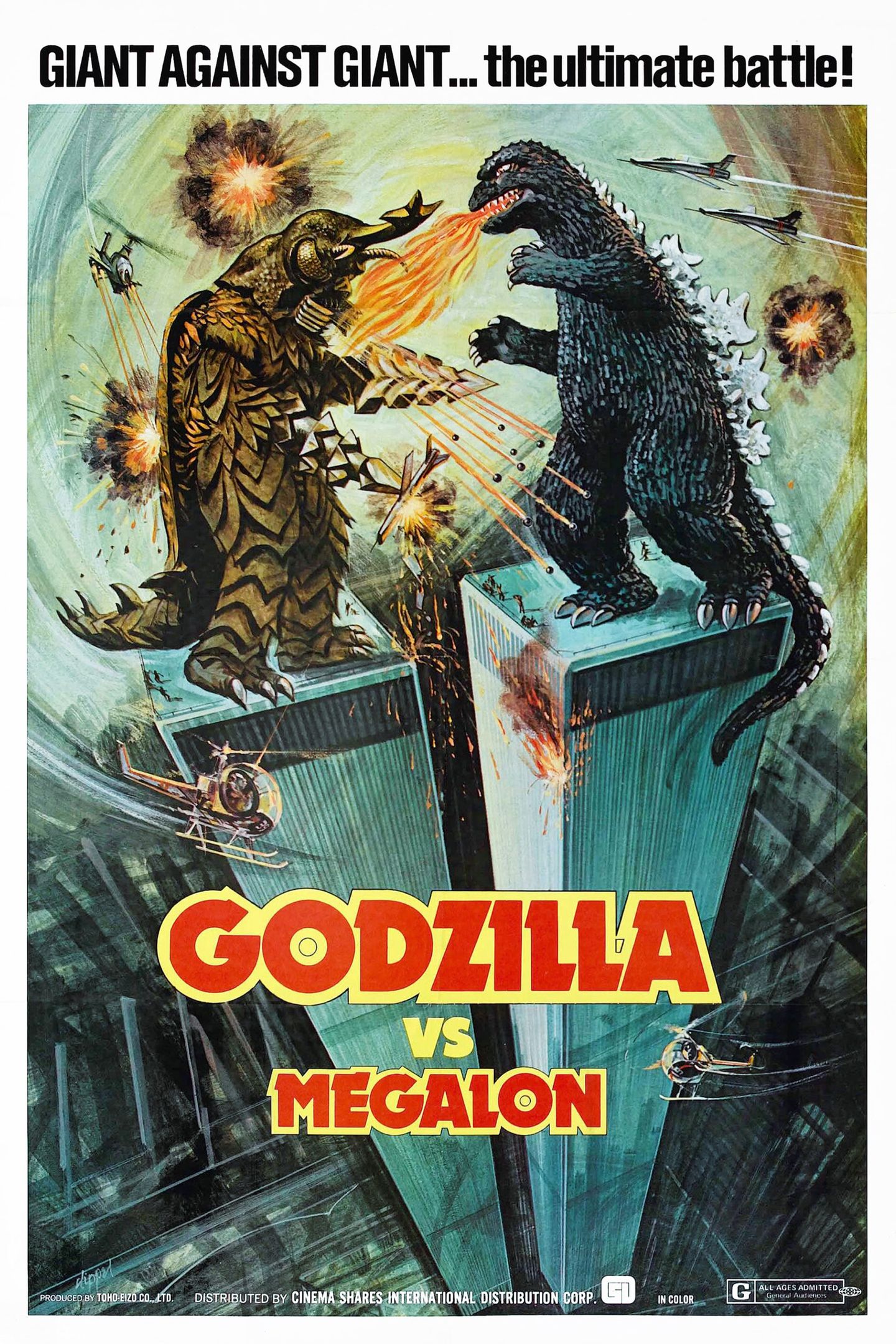 Godzilla vs Megalon �� villedende plakat