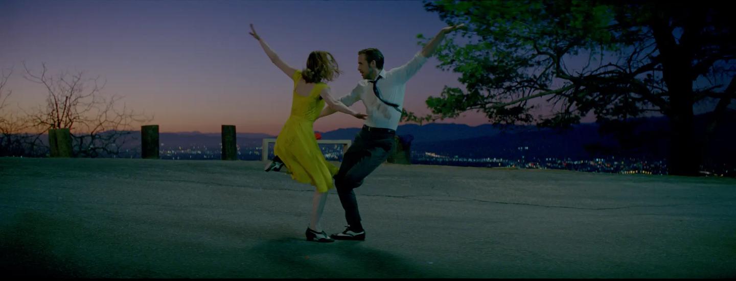 a man and woman dancing