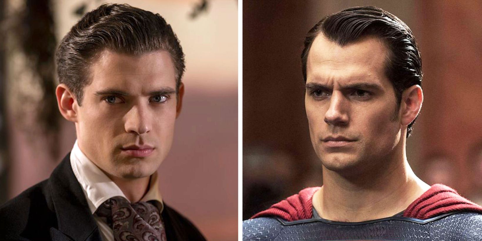 David Corenswet, til venste, og Henry Cavill, til høyere, er henholdvis den nye og den gamle Supermann.