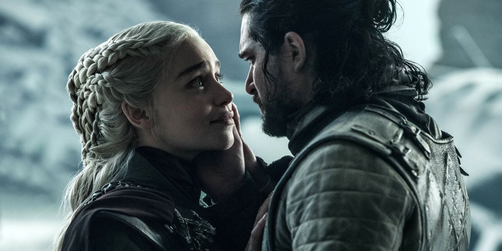 Emilia Clarke og Kit Harington i Game of Thrones, siste episode