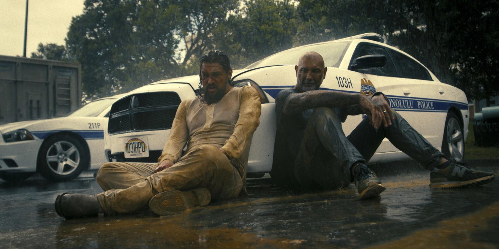 Jason Momoa og Dave Bautista i The Wrecking Crew