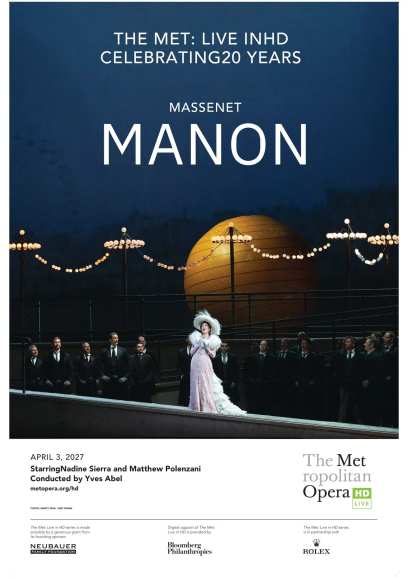 Plakat for 'The Met Opera: MANON (Massenet)'