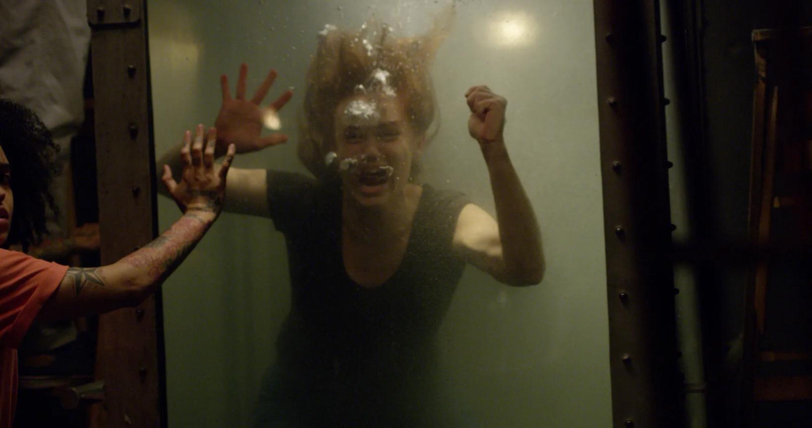 a person with the hands up
