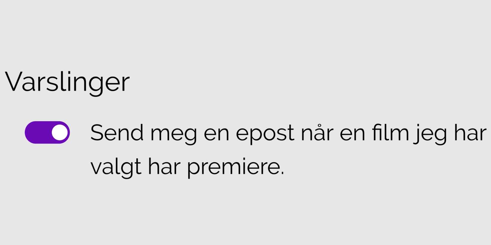 Slik skrur du av eller på varslinger i Innstillinger på Min side