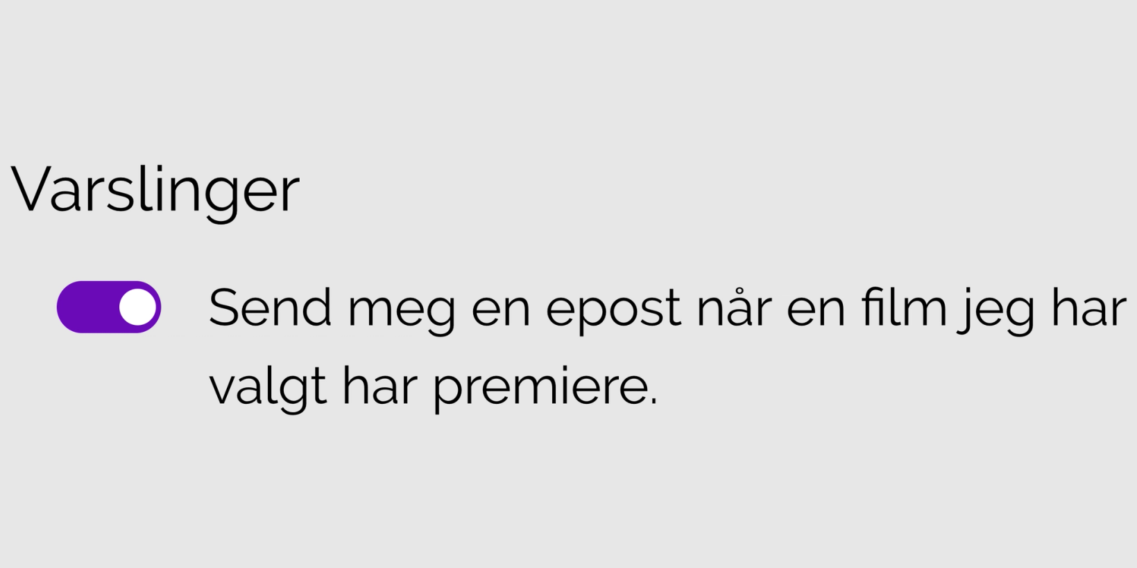 Slik skrur du av eller på varslinger i Innstillinger på Min side