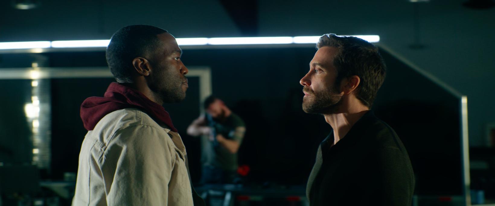 a couple of men talking